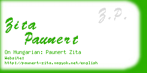 zita paunert business card